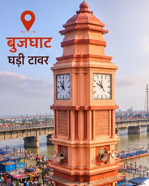 Brijghat clock tower near the Ganga